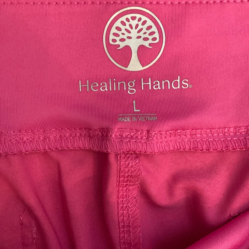 Healing Hands Purple Label Juliet Top & Tori Pants Scrub Set Pink Size Large - Picture 9 of 16